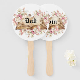 Leque Livro de Contos de Fadas Papai e Mamãe Flores Rosa
