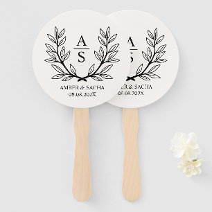 Leque Logotipo De Casamento Monograma Personalizado Com