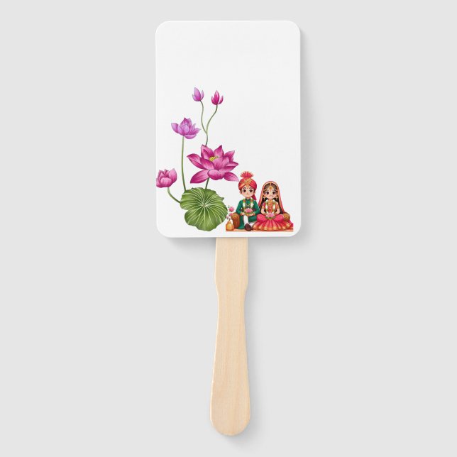 Leque Lotus, noiva e noiva (Frente)