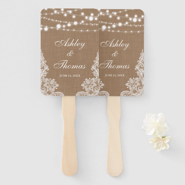 Leque Luz de Corda Rustic Wedlap Lace (Frente e Verso)