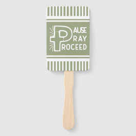 Leque Luz verde-terra Pausar Reze em Cristão