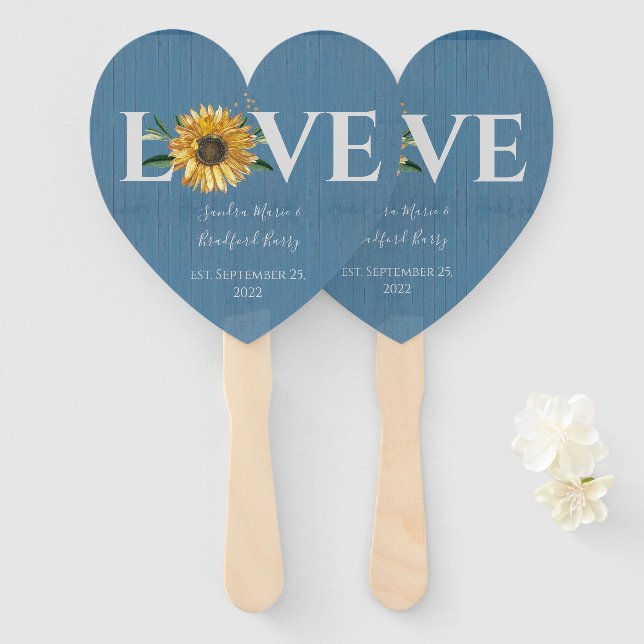 Leque Madeira de Derrame Azul-Celeiro, Casamento de Gira (Frente e Verso)