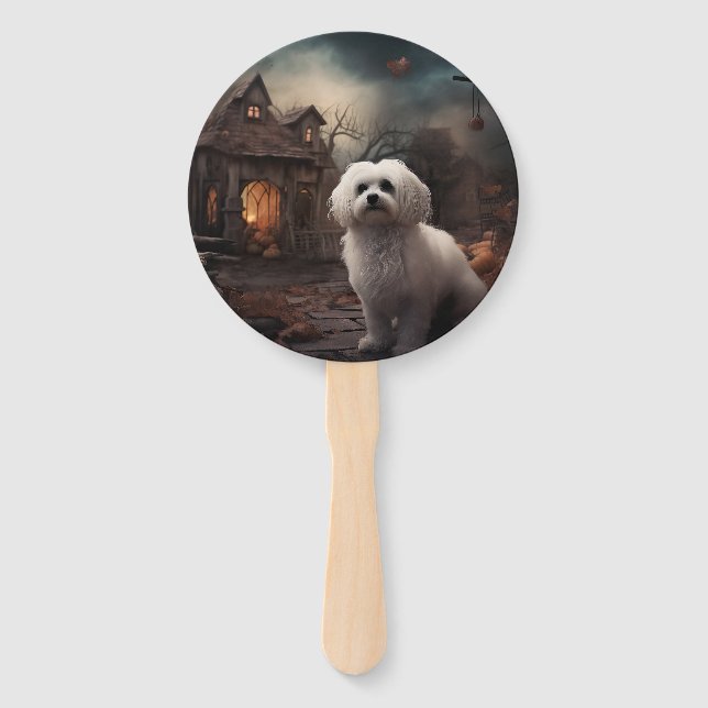 Leque Maltês Halloween Assustador (Frente)