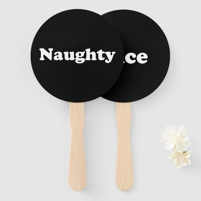 Leque Malvado ou legal, conjunto de ventiladores, branco (Frente e Verso)