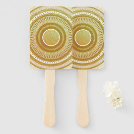 Leque Mandala de Ouro e Brilho