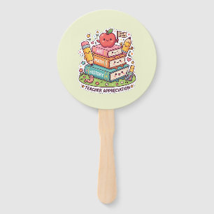 Leque Mão de Livros Escolares Kawaii de Agradecimento ao