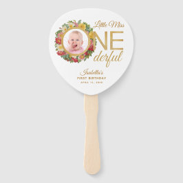 Leque Maravilhoso Primeiro Aniversário Foto Floral Rosa 