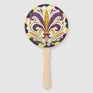 Leque Mardi Gras fleur-de-lis