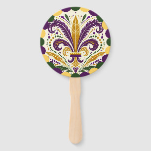 Leque Mardi Gras flor-de-lis