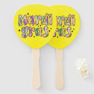 Leque Mardi Gras Verde Amarelo