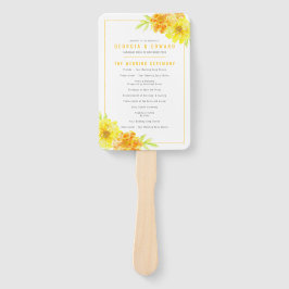 Leque Marigold Flores Amarelas - programa de casamento d