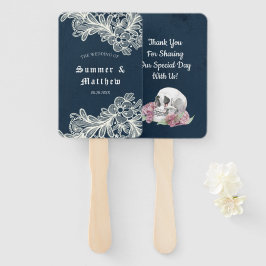 Leque Marinho Azul Caveira Rosa Rosas Rosa rendas Casame