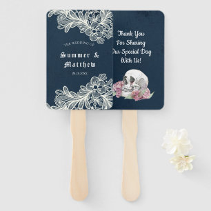 Leque Marinho Azul Caveira Rosa Rosas Rosa rendas Casame