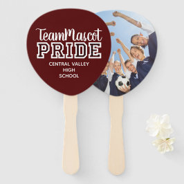 Leque Maroon School Pride Mascot Name Fan