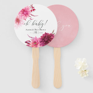 Leque Marsala - Borgonha e Rosa Choque Chá de Bebê de Ou