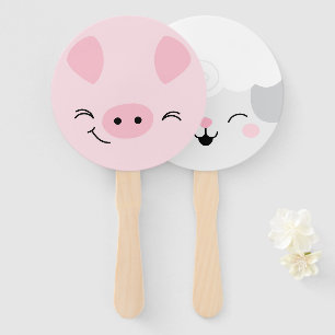 Leque Máscaras de Ventilador de Mão de Porco e Lamb para
