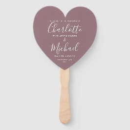 Leque Mauve Chic Wedding Program Heart