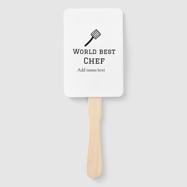 Leque Melhor chef do mundo adicionar nome texto cozinhar (Frente)