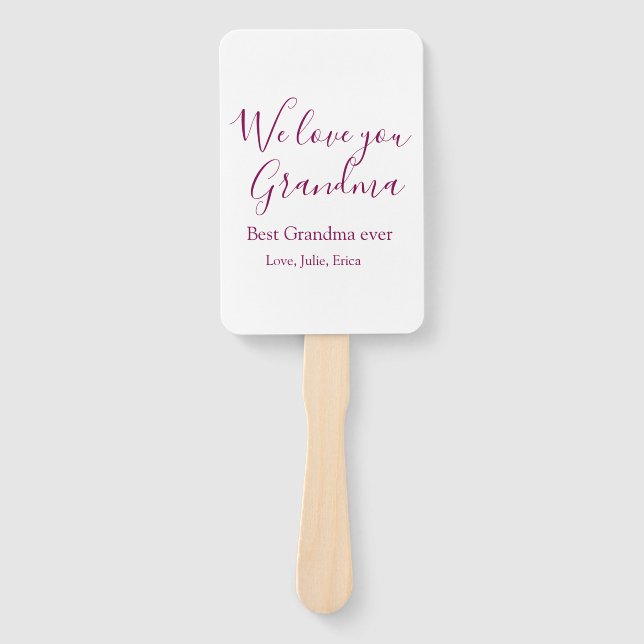 Leque melhor vovó de vovô dama de foto clássico (Frente)