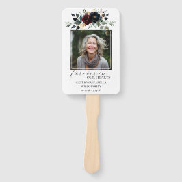 Leque Memorial de Fotografia Floral do Marinho Burgundy