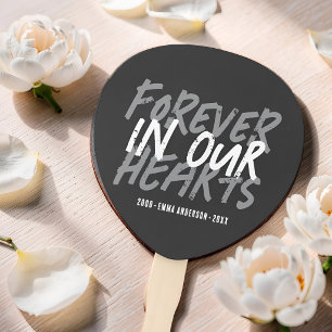 Leque Memorial Grunge Para Sempre em Nossos Corações Per
