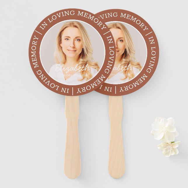 Leque Memorial In Loving Memory Modern Custom Photo (Frente e Verso)
