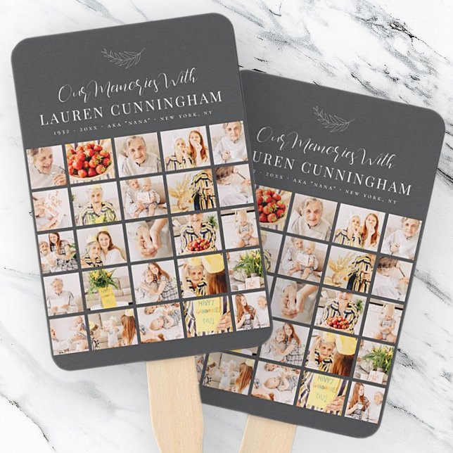 Leque Memorial Simple Modern Minimalist 25 Colagem de Fo (Criador carregado)