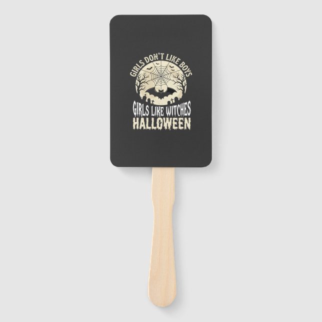 Leque Meninas Como Bruxas Design de Morcego de Halloween (Frente)