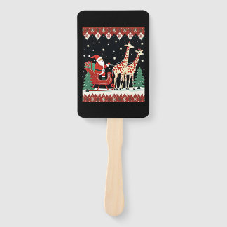 Leque Meninas Meninos Papai Noel Montando Trenó de Giraf