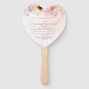 Leque Menu de Fall Party Pumpkins Floral Cor-de-Rosa