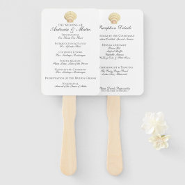 Leque Menu do Programa de Casamento Seashell do Solteiro