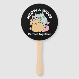 Leque Meow & Woof Perfect Toga - Gato e Cachorro Bonitos