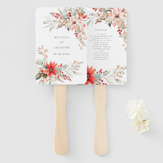 Leque Merry Christmas Poinsettia Flower Holiday