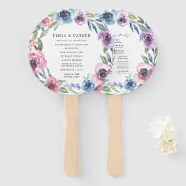 Leque Midnight Blooms | Programa de Casamento Personaliz