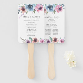Leque Midnight Blooms | Programa de Casamento Personaliz