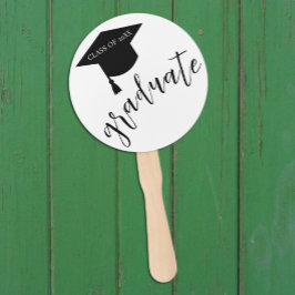 Leque Minimalist Grad Cap Black & White Graduation