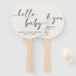 Leque Minimalist Hello Baby Baby Shower