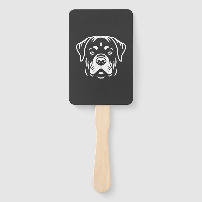 Leque Minimalist Rottweiler Face Design � Bold Line Art (Frente)