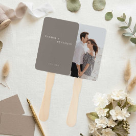 Leque Minimalist Simple Taupe wedding Photo Custom