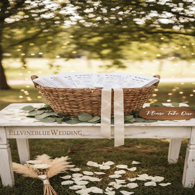 Leque Minimalist Typography Wedding Program (Criador carregado)