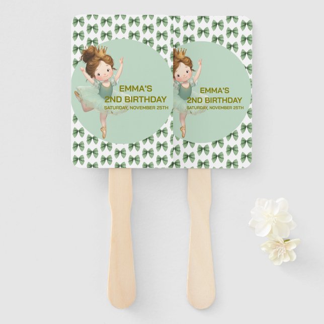 Leque Mint Green Little Princess Ball Set of Fans (Frente e Verso)
