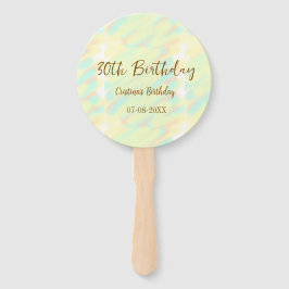 Leque Mocho de cor laranja aniversário de 30 anos amarel