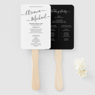 Leque Mod Black White Minimalist Chic Weding Program