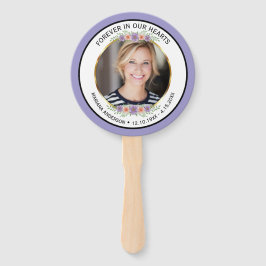 Leque Modern Lavender Floral Memorial Photo 