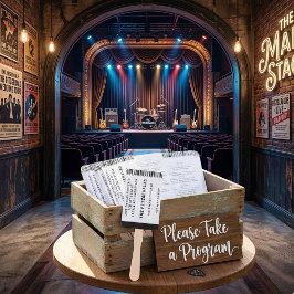 Leque Modern Rock Concert Ticket Wedding Program