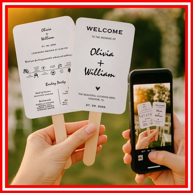 Leque Moderno Elegante Simples Ordem de Serviço Casament (Criador carregado)