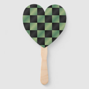 Leque Moderno Xadrez Verde Oliva Preto Gradiente
