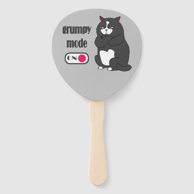 Leque Modo rabugento em gato gordo engraçado (Frente)