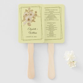 Leque Moldura de Rosa – Casamento Amarelo Celestial