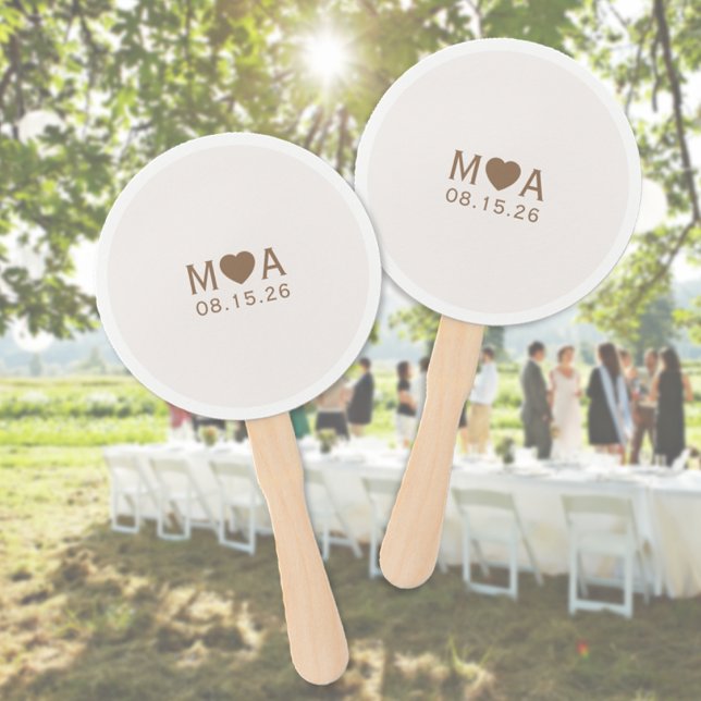 Leque Monograma de Casal de Casamento (Wedding Couple Monogram Hand Fan (multiple shown))